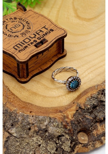 Akuamarin Taşlı El İşi Otantik Gümüş Kadın Yüzük 201024754 Gümüş