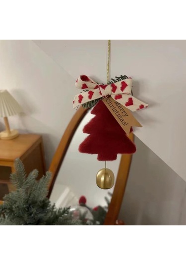 Moveevo Piliç Yumuşak Plüvöz Noel Ağaç Takımı - Zil Sesli Araba/ev Dekorasyonu - Noel Hediyesi Beyaz Altın