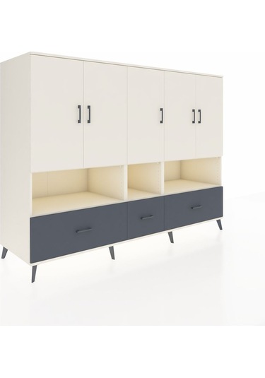 Kronos Dolap 12 Raflı 3 Çekmeceli 5 Kapaklı 220x59x163 Aytaşı-ayt Aytaşı-aytaşı/antrasit