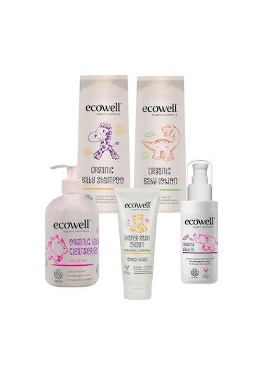 Ecowell Organik Bebek Bakım Full Paket 5'li Ürün