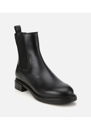 Hotiç Kadın Deri Siyah Lastik Detaylı Düz Bot 01boh313410a100 01boh313410a100 Siyah