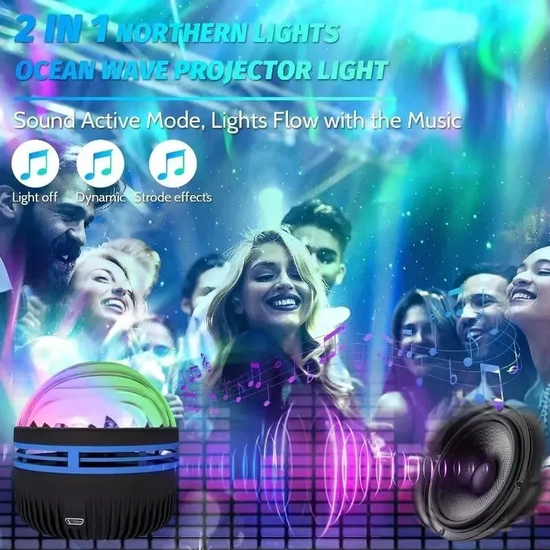 Kosona Siyah Ve Mavi Led Diskotek Işık Lambası - Enerji Verimli 3w Işık Kaynağı Siyah