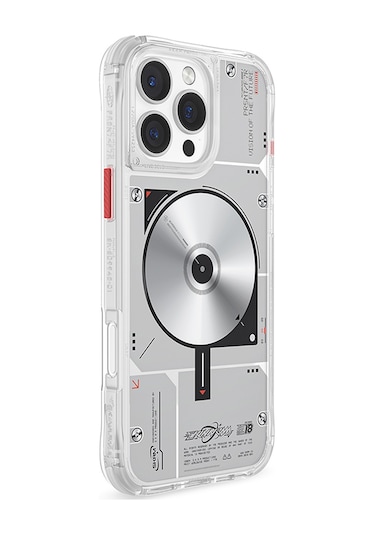 İphone Uyumlu 16 Pro Max Kılıf Magsafe Özellikli Disk Desenli Airbag Tasarımlı Skinarma Nova Kapak Şeffaf