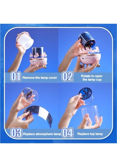 River World Yansıma Yapan Işıl Işık Projektör Atlıkarınca Şeklinde Dönen Tavşan Modelli Çok Renkli