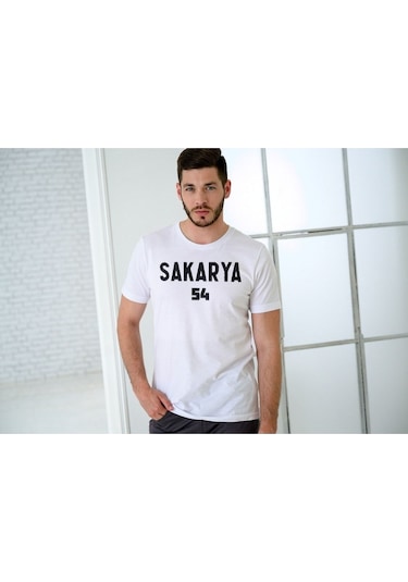 Alpşan Ticaret 54 Sakarya Temalı Karadeniz Baskılı Tişört Beyaz