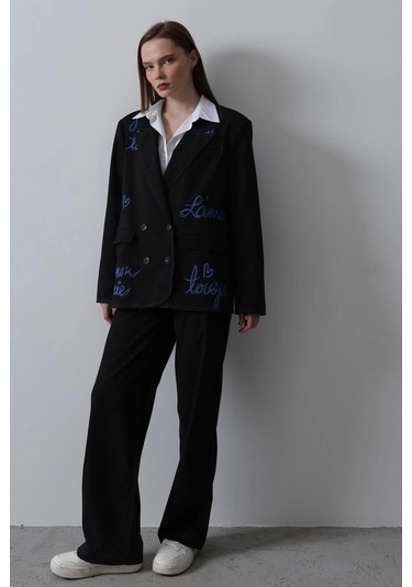 Kalpli Ceket Takım - Siyah Siyah