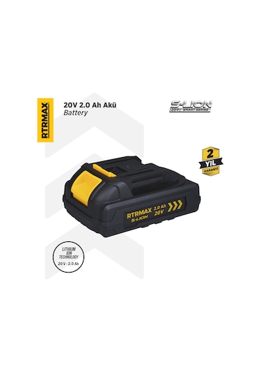 Rtrmax RTS5002 Smart-Lion 20V Akü Yedek Batarya 2.0 Ah