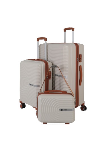 Mçs Polipropilen 3lü Valiz Seti Büyük & Kabin & Makyaj V374 S24sy1000081-set 11139 Kemik/kahverengi Kemik - Kahverengi