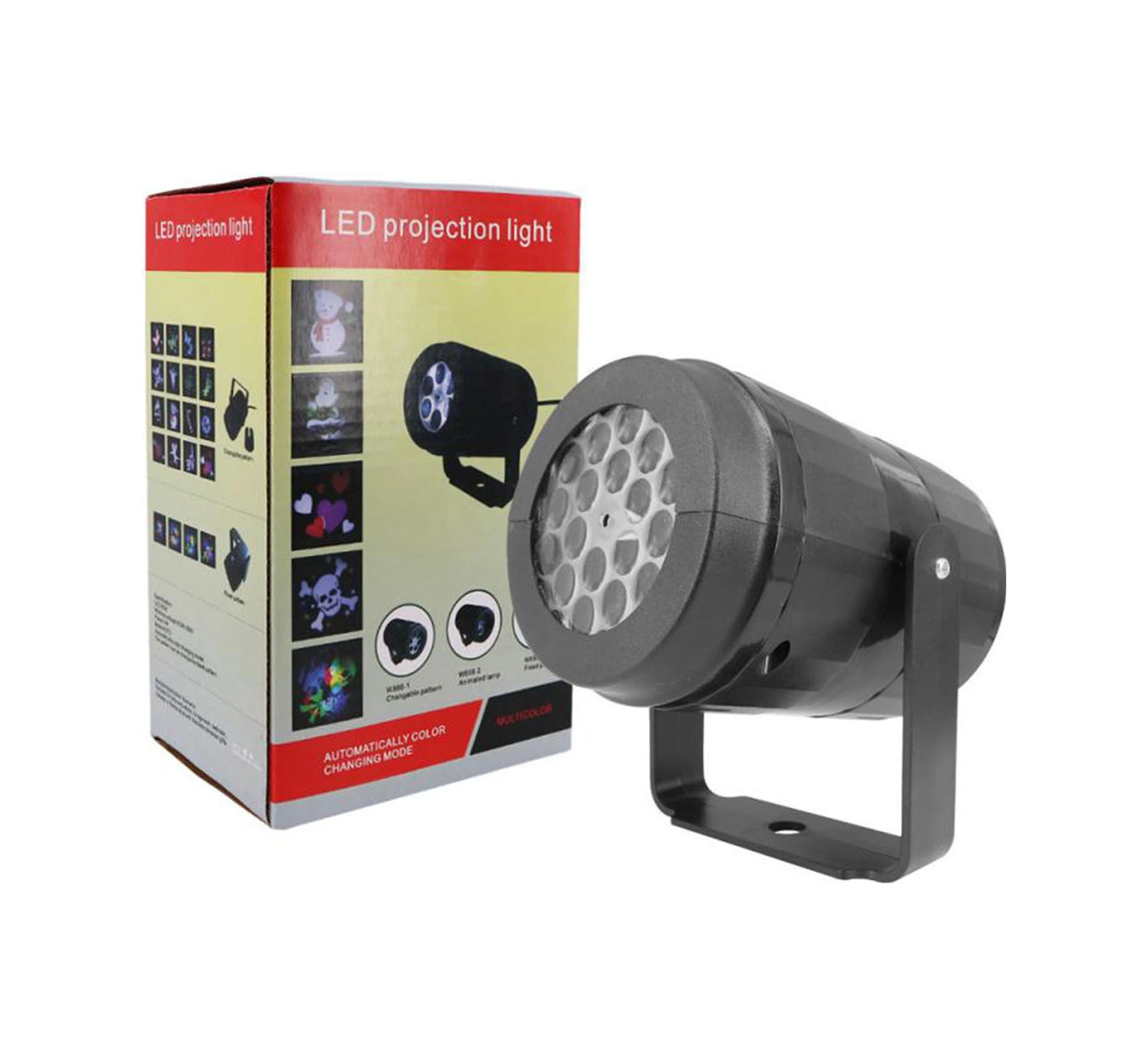 Hombey Led Noel Projeksiyon Lambası 16 Desenli 360 Döner Ev Bahçe Dekorasyon Işığı Avrupa Şarjı