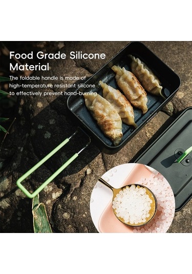 Createtech Siyah Kamp Ocağı Seti Katlanabilir Kaşık Çatal Alüminyum Alkol Alaşımlı Siyah