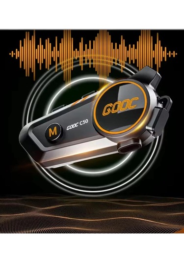 C50 2x Motosiklet Intercom Kask Kulaklık 1000 Mah Rgb Işıklı Çift Eşleşme