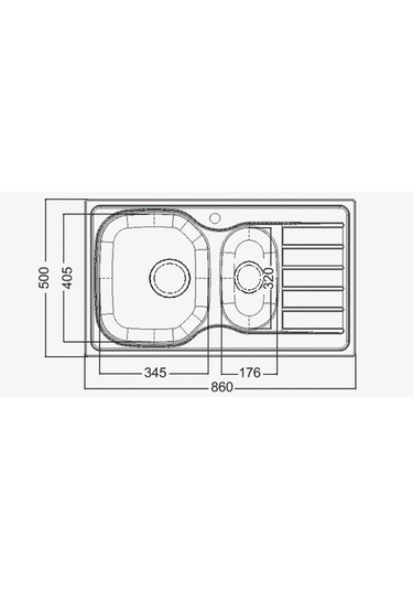 Artenova ART860 1.5 Göz Sağ Damlalık Ankastre Eviye Krom 50-86