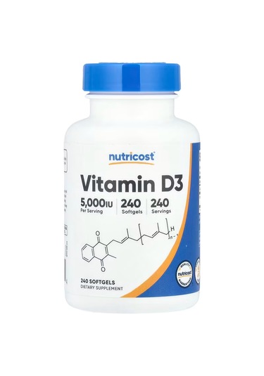 Nutricost Vitamin D3 5,000 Iu 240 Softgels