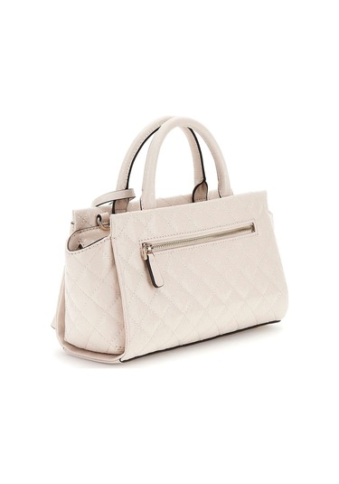 Kadın Kilit Aksesuarlı Kapitone Monogram Desenli El Çantası - Krem Krem