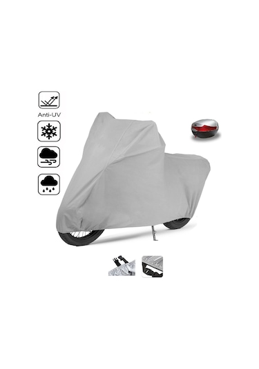 Hero Xpulse 200 İçin Arka Çanta Ve Kilit Uyumlu Gri Motosiklet Branda, Güvenli