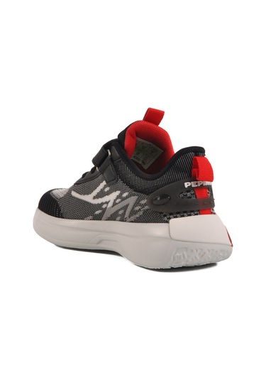 Siyah Cırtlı Fileli Hafif Kız Çocuk Spor Ayakkabı 1966 F Siyah