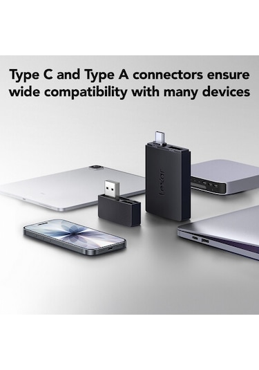 Lexar Usb 3.2 Gen1 255mb/sn Çift Yuvalı Microsd/sd Kart Okuyucu Lrw360u