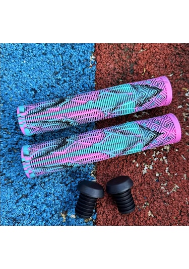 17 Cm Mtb Bmx Freeride Elcik Silikon Bisiklet Elcik Kaymaz Yapı Dirt Jump Bisiklet Elciği Pembe Turkuaz Mor - Pembe