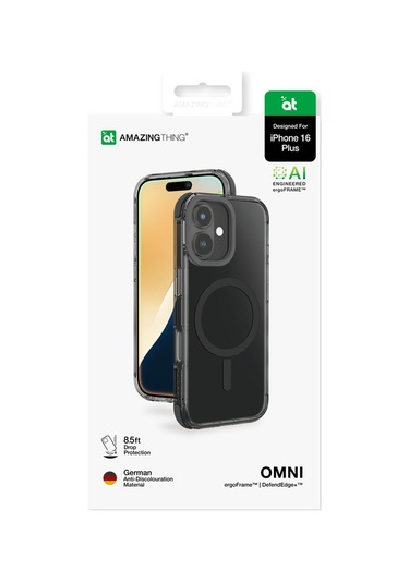 İphone 16 Plus Uyumlu Kılıf Magsafe Şarj Özellikli Amazingthing Omni Serisi Kapak Siyah