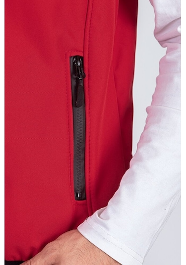 Vatan Tekstil Softshell Dik Yaka Erkek Yelek Kırmızı