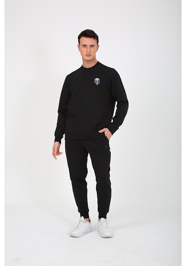 Esqudo Skull Erkek Sweatshirt ESWTP0001  Siyah