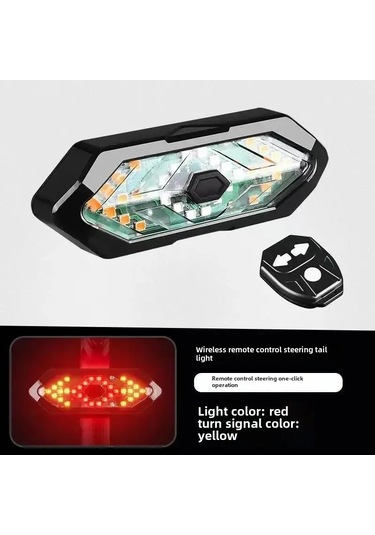 Youtek Siyah 1820 Usb Şarjlı Akıllı Kumanda Led Fren Lambası - Moto Sürekli Kullanıma Uygun, Sesli Sinyal Ve Su Geçirmez Gece Görünürlüğü Artırıcı