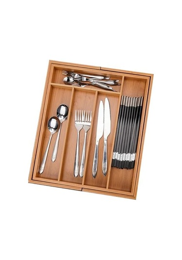 Saklama Kutusu Ahşap Mutfak Çekmece Sofra Takımı Gereçleri Sofra Organizatör Çok Izgara Genişletilebilir Çatallar Silverware Tutucu Raflar Ve Amp Tutucular -