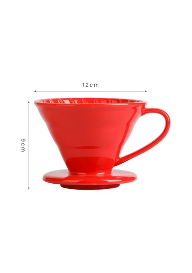 Gajeena Kahve Filtre Konik Seramik, Elle Hazırlanan, Sabit Sicaklıkta, Optimal Aroma Çıkarımı, Kaliteli Seramik, Hediye Kutulu Set Kırmızı