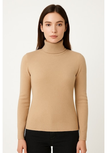 5 Li Paket Kadın Basic Tam Balıkçı Yaka Kazak Çok Renkli-2