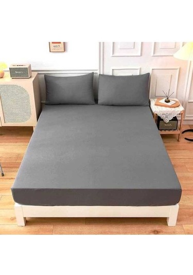 Novahub 1.5/1.8 Tek Kişilik Çift Kişilik Gri Düz Renk Yatak Yastık Kılıfı Nevresim Takımı 90x200+27cm Gri