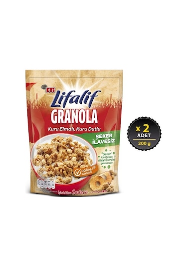 Eti Lifalif Granola Kuru Elmalı Kuru Dutlu 2 x 200 G
