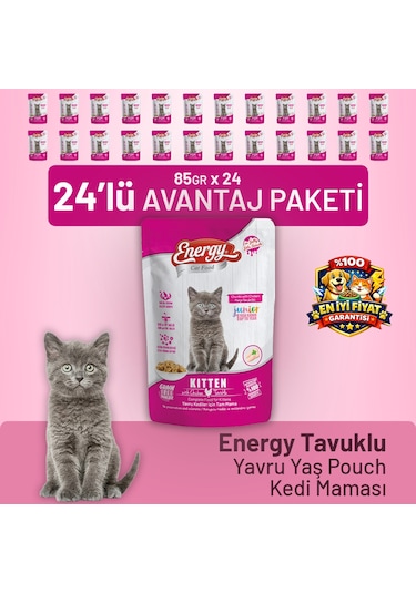 Tavuklu Yavru Yaş Kedi Maması 85 G - 24 Adet