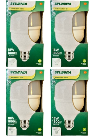 Sylvania 18w 3000k Sarı Işık E27 Duylu Torch Ampul 4 Adet