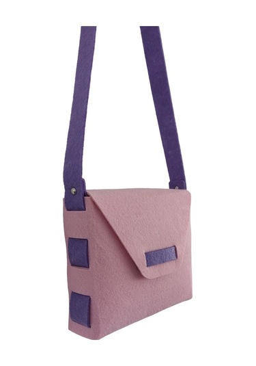 Kız Çocuk Omuz Çantası Keçe Sağlıklı Dikişsiz Etkinlik Günlük Çanta Pembe