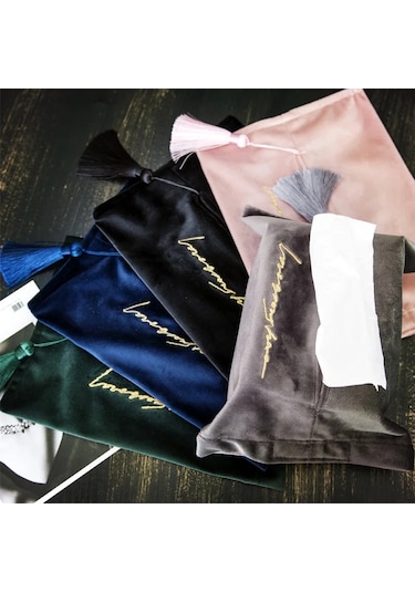 Mavi Mendil Kutusu, Tuvalet Kağıdı Kutusu, Peçetelik, Kadife Vintage Ve Zarif Ev Ve Araç Tuvalet Kağıdı Dispenseri