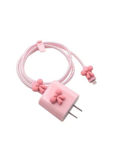 Kilifone - Cep Telefonu İphone Uyumlu 20w Şarj Aleti Koruyucu Figürlü Kılıf - Rose Gold - T36719 Rose Gold