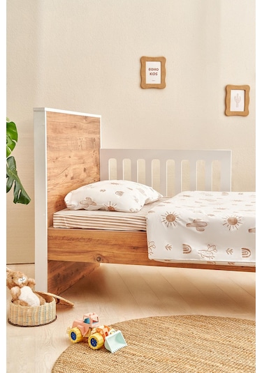 Soley Boho Bebek Nevresim Takımı 100x150 Cm Bej