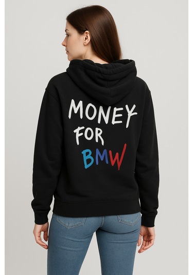 Hmo Store Unisex Bmw Logolu Spor Şık Hoodie Rahat Ve Tarz Siyah