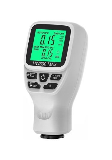 Hw300-max Yüksek Hassasiyetli Kaplama Kalınlık Ölçer, Otomatik Kapanma, Pil Göstergeli, 0-2000μm Ölçüm Aralığı Beyaz Beyaz