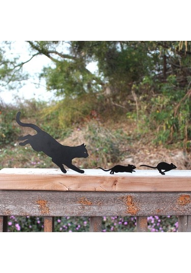 Pazly Yılbaşı Siyah Kedi Figürlü Homyl Ev & Bahçe Dekoru, 3 Adet