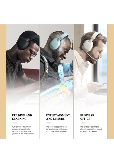 Geeroyoo "kablosuz Bt5.3 Kulaklık - 14 Saat Çalma Süresi, Katlanabilir Ve Döner Mikrofonlu Oyun Kulaklığı"