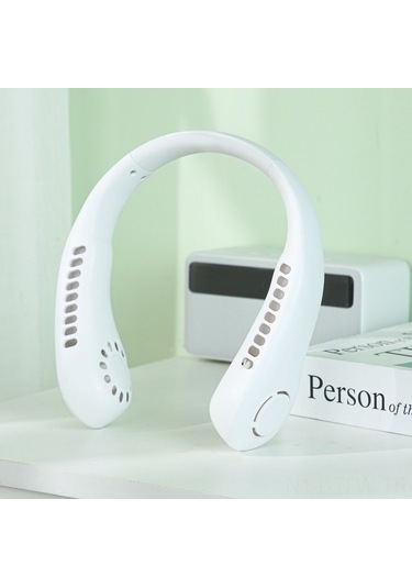 Fortunelane 3 Hızlı Usb Şarjlı 2600mah Bataryalı Boyun Bağlı Bladeless Fan, Serinletici El Fani Beyaz