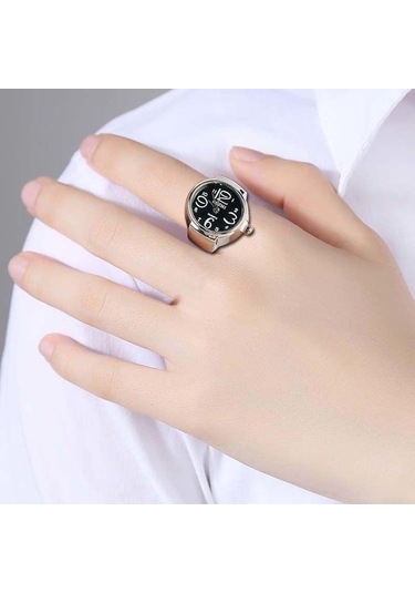 Mavi İzle Yüzük Erkekler Kadınlar Için Parmak Yuvarlak Kuvars Takı Paslanmaz Çelik Yüzük Sevgilisi Çifti Saatler Mavi