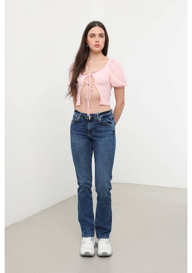Kadın Likralı Jean Pantolon Mavi 001