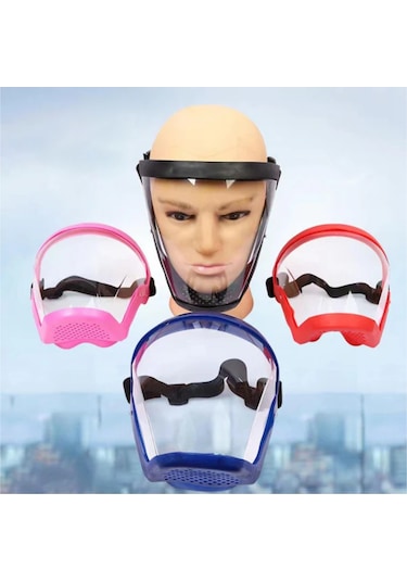Springsun Yapı Çalışmaları İçin Tam Yüz Korumalı Maske - Siyah Şeffaf Tipi 1 Adet Maske + 2 Adet Solunum Pamuk Yastığı