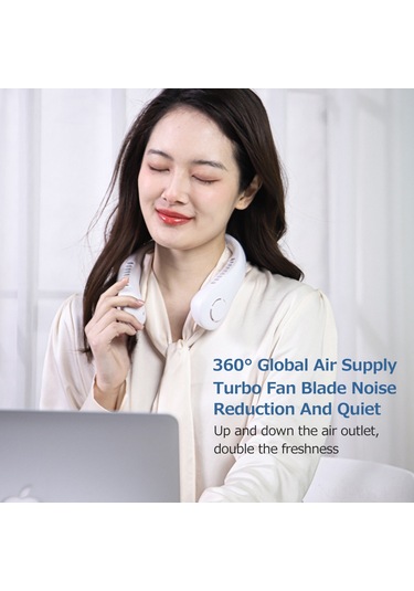 Geeksen Taşınabilir Boyun Askılı 2600mah Usb Şarjlı 5 Kademeli Yapraksız Mini Klima Fan