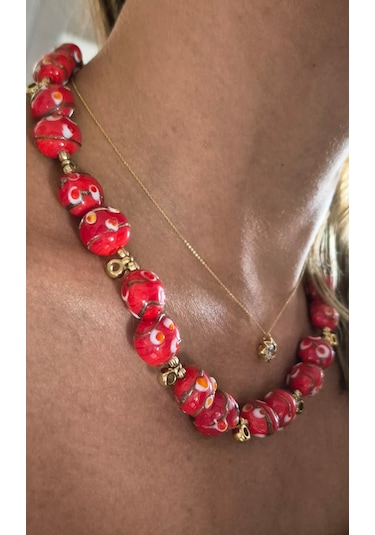 Murano Kırmızı Kolye Kırmızı