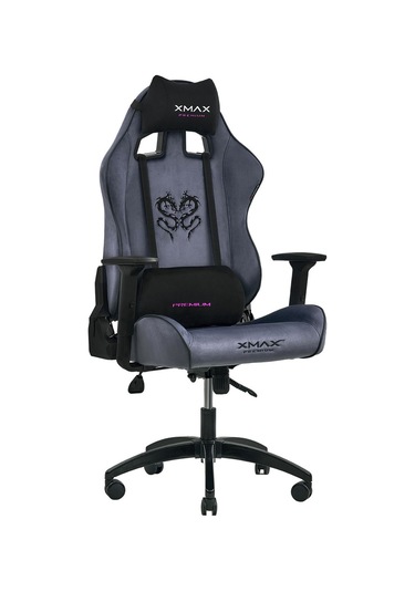 Rio Balerion Antrasit Gri Kadife Terletmez Kumaş Gaming Oyuncu Koltuğu -6 Gri