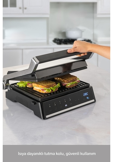Homend Grilliant 1341H Inox Gövdeli Döküm Plakalı Tost ve Izgara Makinesi