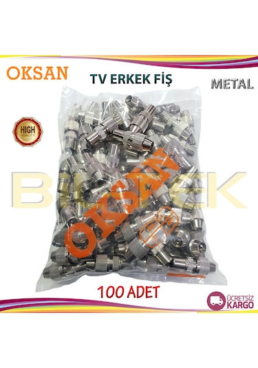 Oksan Metal Tv Erkek Fiş 100 Adet